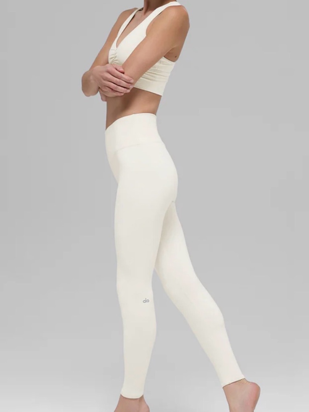 ALO Yoga Cream High-Rise Leggings - Sleek Sculpt